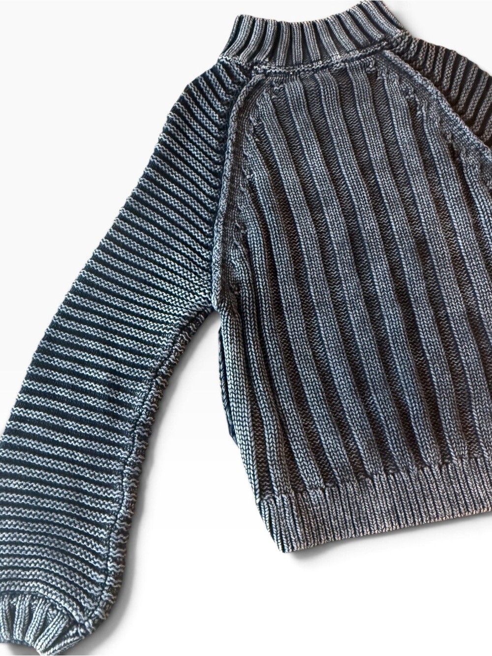 Free People Gray Striped Cable Knit Turtleneck Sweater XS - perfect condition! - Picture 9 of 14